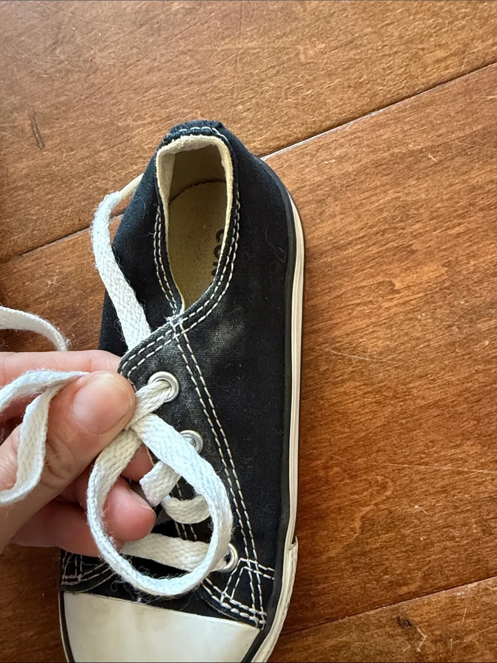 Converse Kids Black Canvas Low-Top Sneakers with White Laces